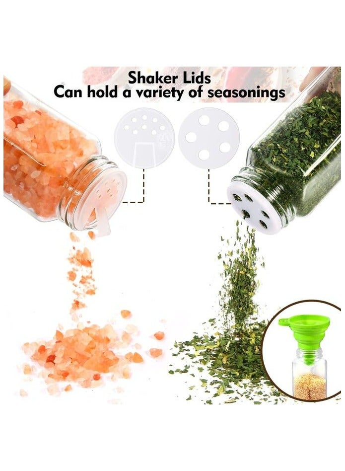 24 Pcs Glass Spice Jars with Bamboo Lids Empty Square Spice Containers with a Funnel - Image 4