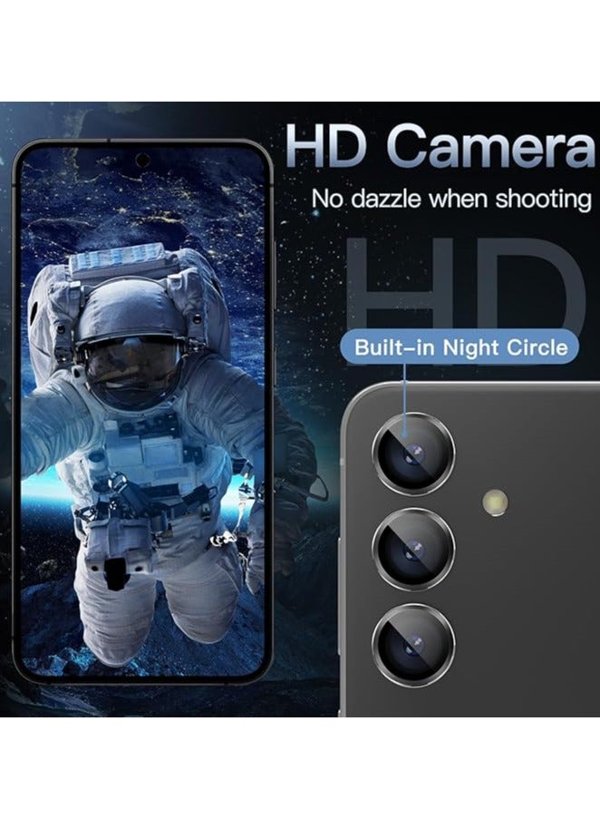 Camera Lens Protector for Samsung Galaxy S25, 9H Tempered Glass Metal Individual Ring Cover, Easy Installation Tray, HD Clear, 1 Set (Black) - Image 5