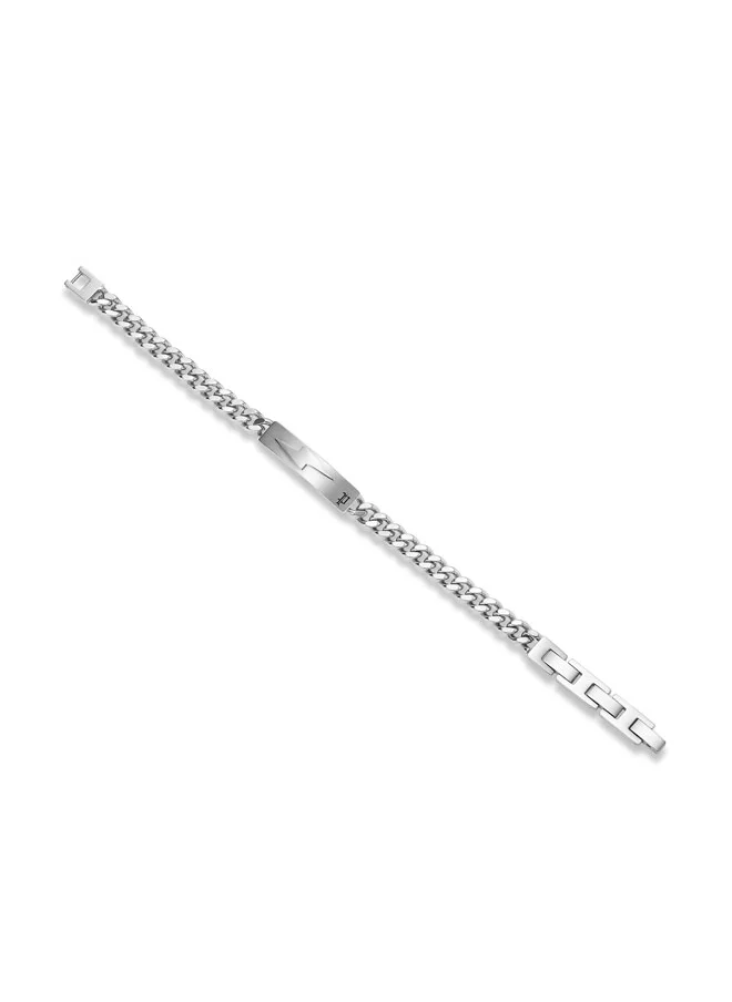 POLICE Strike Bracelet Sleek Plaque with P Logo and Lightning Motif for Bold, Unapologetic Style
