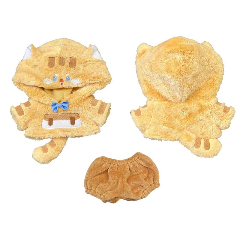 Cotton Doll Hoodie Pants Set Orange Cat Design Orange Cat Set