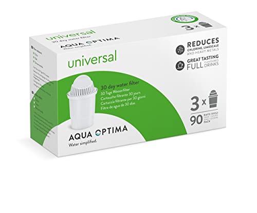 Aqua Optima RUF307 Universal Filter CartridgeCompatible with Brita Classic Water Activated Carbon White