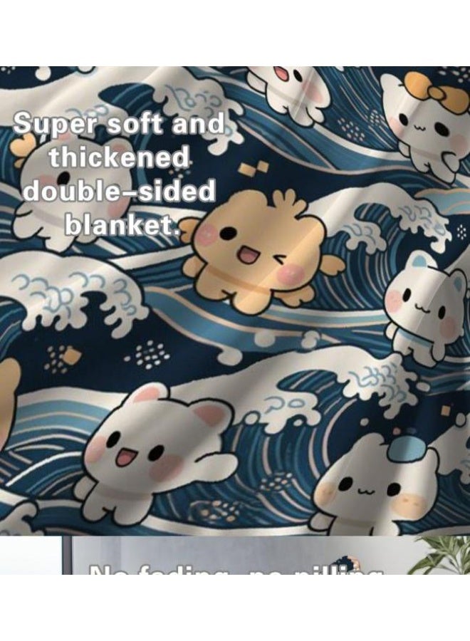 عام بطانية رقيقة من الفانيلا (حرارة ومريحة، ومناسبة للنوم واستخدام اللعبة والغبار والرمل) 150 سم * 200 سم - 904 - Image 5