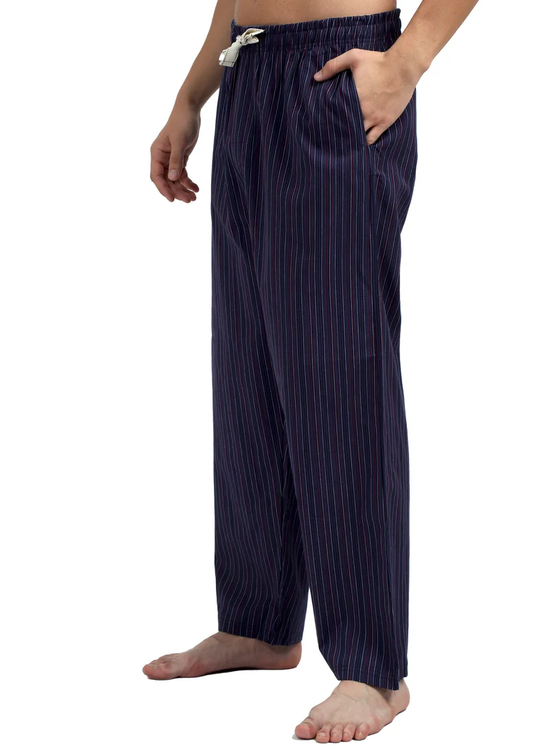 victor and jane Men's Cotton Pyjama Sets with Round Neck T-shirt and long pants - Blue