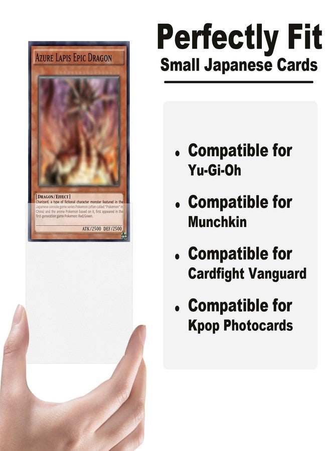 Fabmaker 200 Pack Japanese Sized Trading Card Sleeves, Small Card Sleeves Deck Protector for Yu-Gi-Oh, Cardfight Vanguard & Photocards, Study & Never Tear, Back-Textured Perfect Shuffling, Clear - Image 2