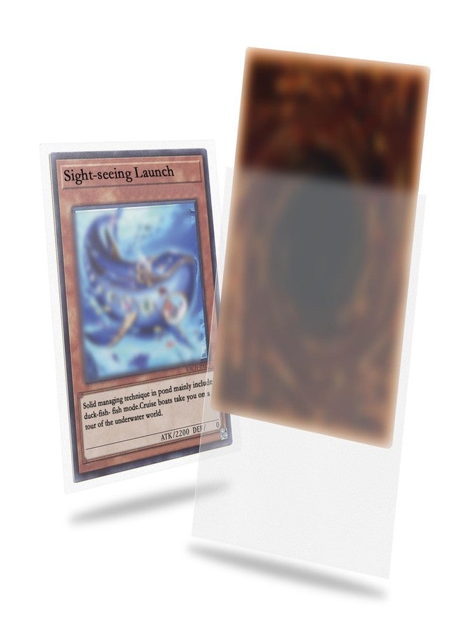 Fabmaker 200 Pack Japanese Sized Trading Card Sleeves, Small Card Sleeves Deck Protector for Yu-Gi-Oh, Cardfight Vanguard & Photocards, Study & Never Tear, Back-Textured Perfect Shuffling, Clear - Image 1