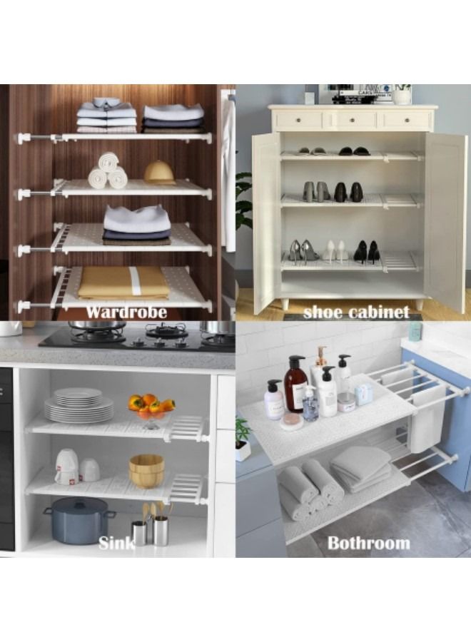 GGEROU Tension Shelf Expandable Clothes Closet Organizer Rack Adjustable DIY Wardrobe Dividers Separator,Extended to 100cm 3 Pack - Image 5