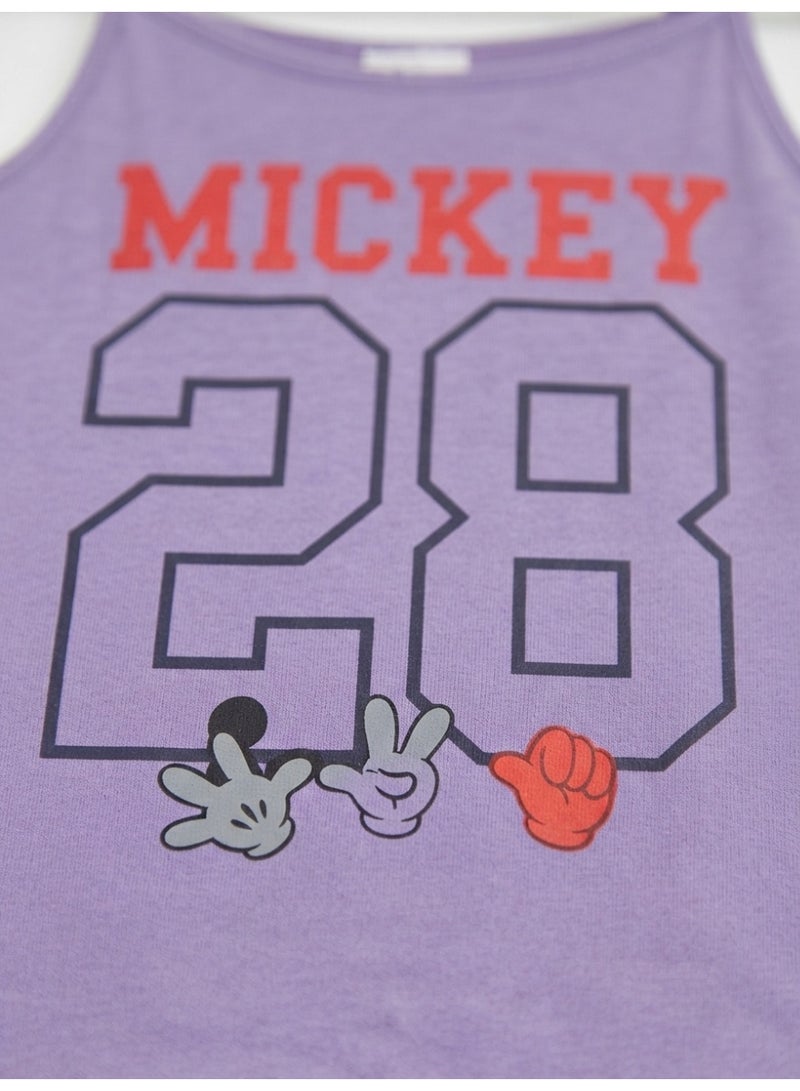 Mickey Kids Mickey Mouse Print Camisole and Shorts Set - Purple/Grey - Image 4