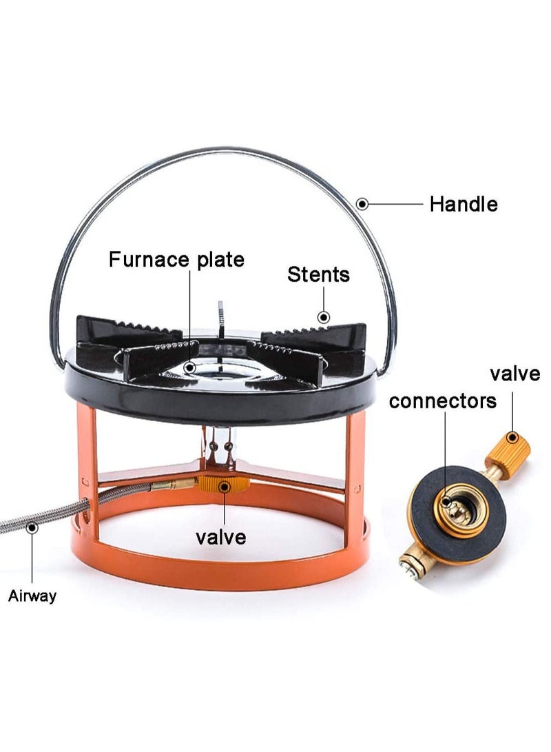 جو تو كامبس مواقد التخييم الخارجية من نوع سبليت | مواقد تخييم البوتان غازات مسطحة رؤوس خزانات برغي فرن غاز مواقد نزهة محمولة مع محول | مواقد الغازات المنقسمة خرطوم 1 متر مع موصل - Image 3