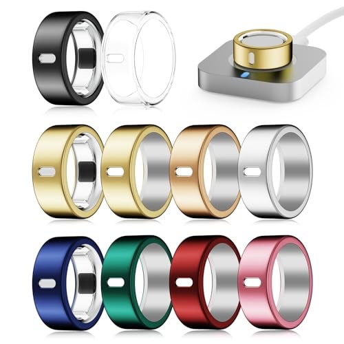 Snyeest 10 Pack Cover Compatible for Oura Ring 4/Gen 3 Heritage/Gen 3 Horizon,(NOT Compatible with Oura 4 Ceramic),Charging Directly,Rugged TPU Elastic Finger Protector for Workout Women Men-Size 10 - Image 1