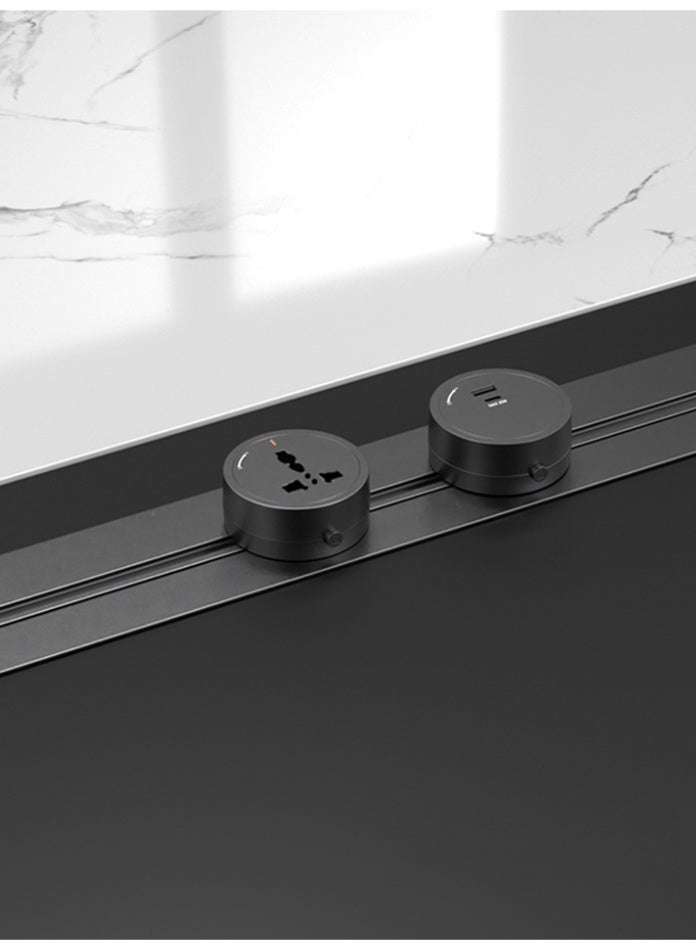 Recessed-mounted replaceable track socket·60cm track·Black + multi-function adapters x 3 + USB adapter x 1 - Image 5