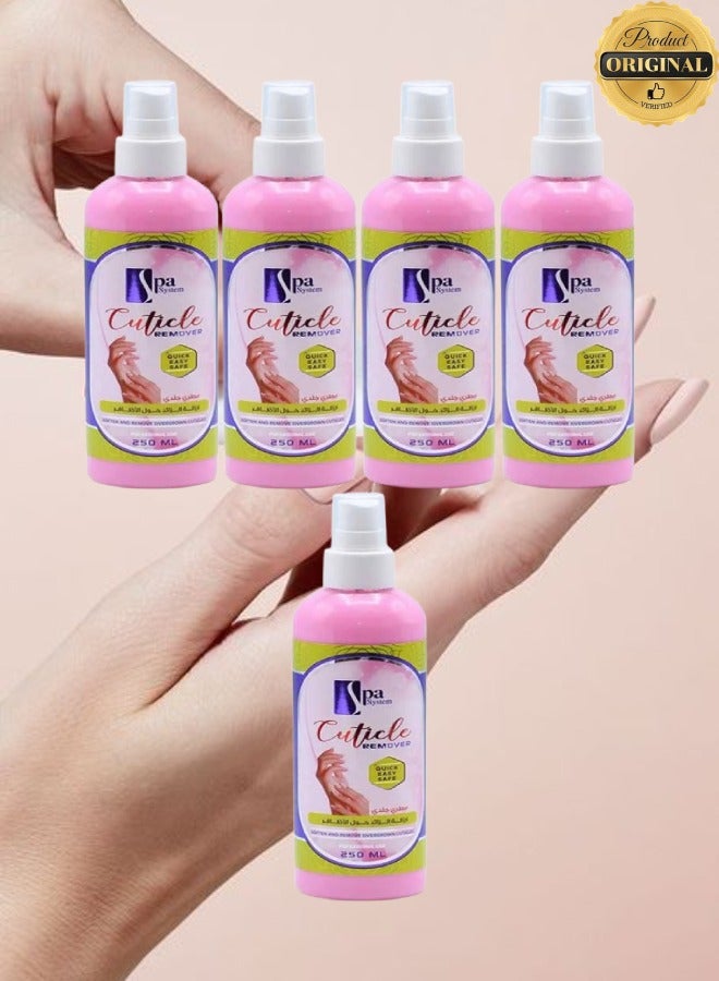 Spa System 5 Pieces Cuticle Remover Quick Easy Safe 250ML - Image 1