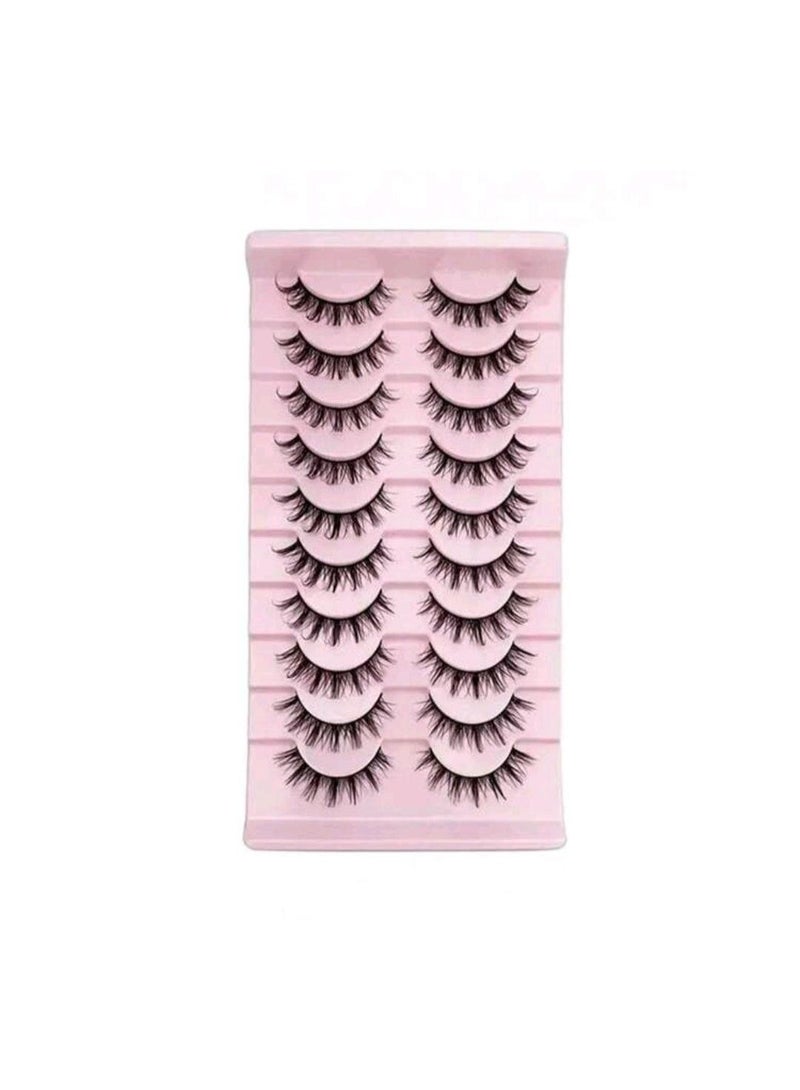 شي إن 10 Pairs Of Comic Lashes - Multilayer Natural Cross Thick False Eyelashes - Image 3