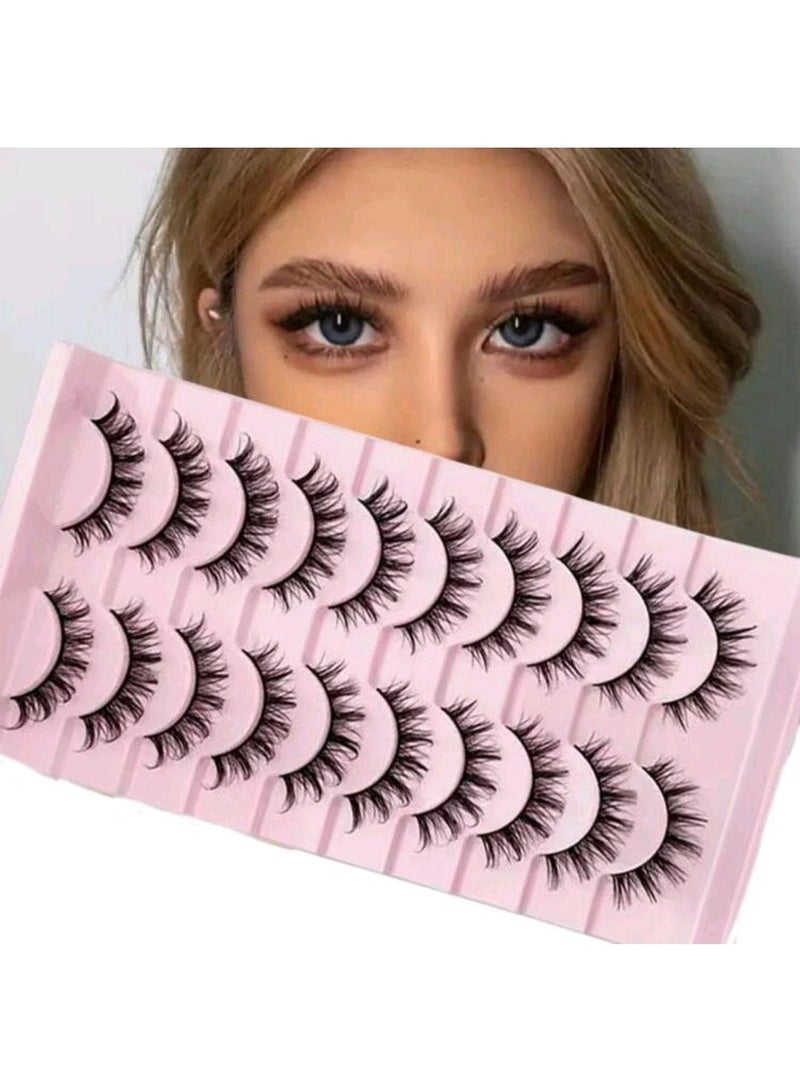 شي إن 10 Pairs Of Comic Lashes - Multilayer Natural Cross Thick False Eyelashes - Image 2