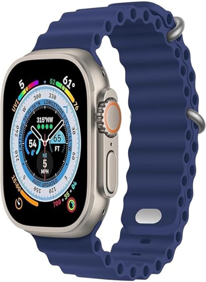 Generic - Silicone Sport Band Compatible with T900 Ultra - Navy - Image 1