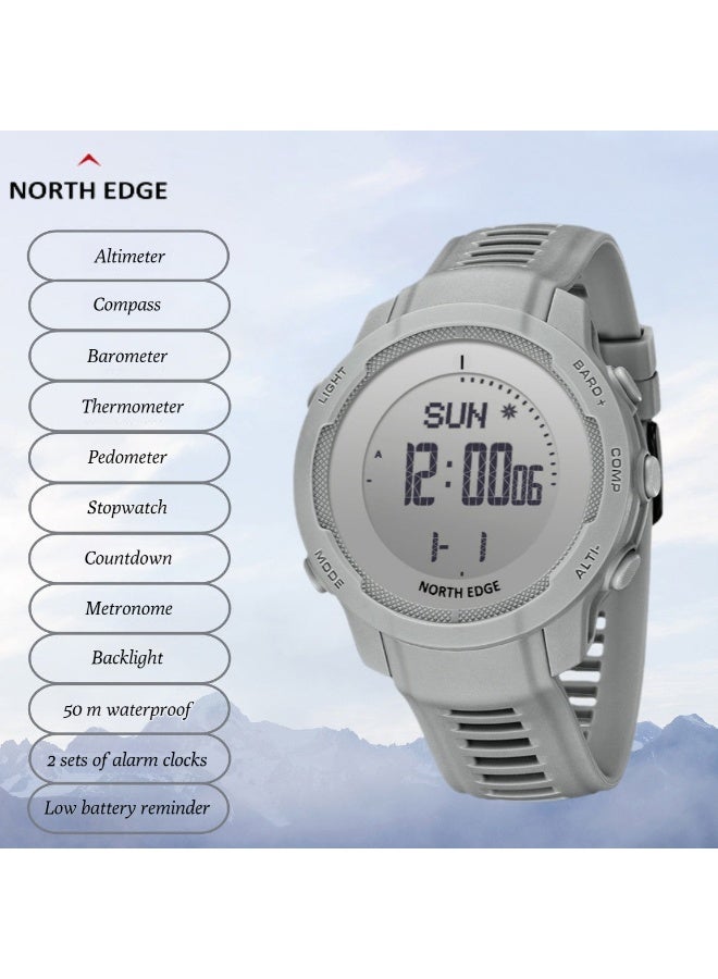 NORTH EDGE Carbon Fiber Military Off-road Outdoor Sports Electronic Watch for Men - 50-meter Water Resistance Compass - Image 1