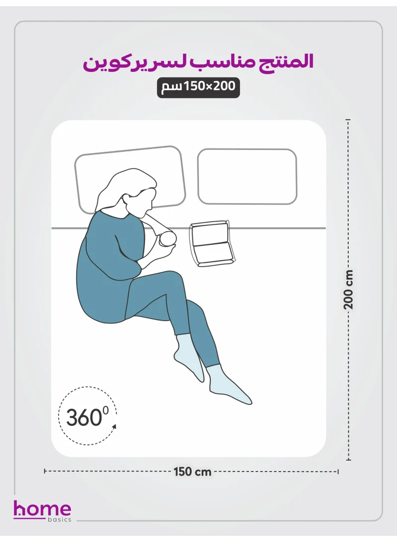 دوناتيلا طقم شرشف مطاط 3 قطع مزدوج 200×203 سم 35 سم فائق النعومة لون أبيض سكري