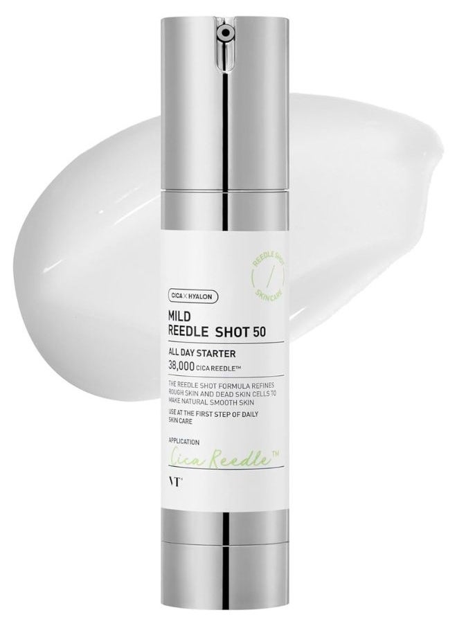 VT COSMETICS Mild Reedle Shot 50 50ml, Day & Night Repairing Essence for Dull, Tired Skin  - Image 1