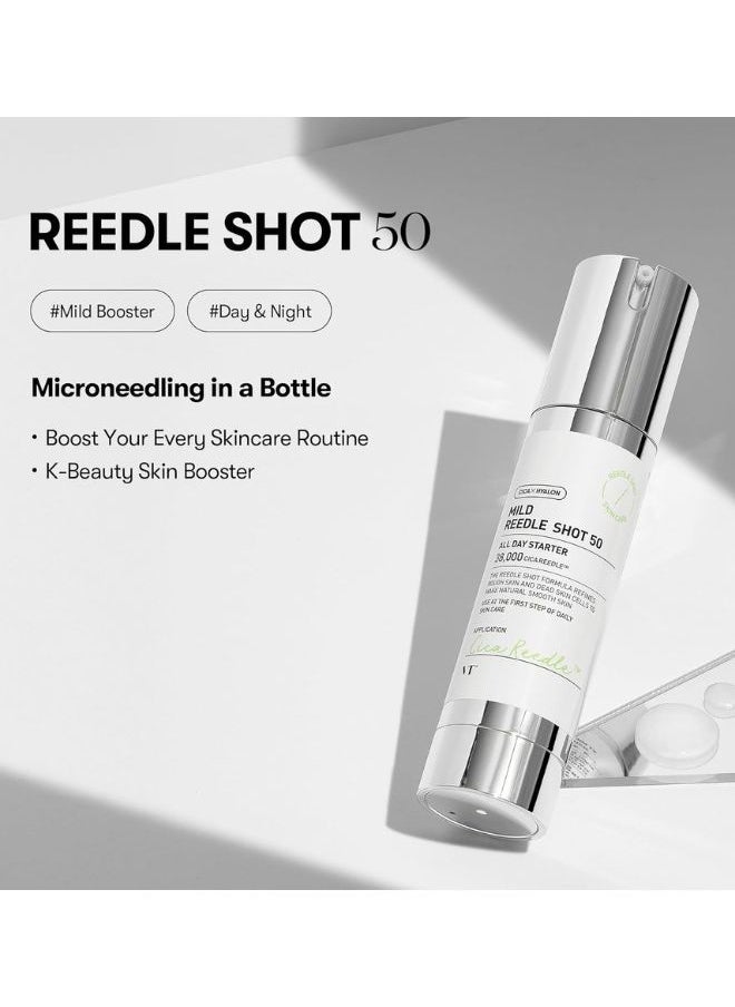 VT COSMETICS Mild Reedle Shot 50 50ml, Day & Night Repairing Essence for Dull, Tired Skin  - Image 2