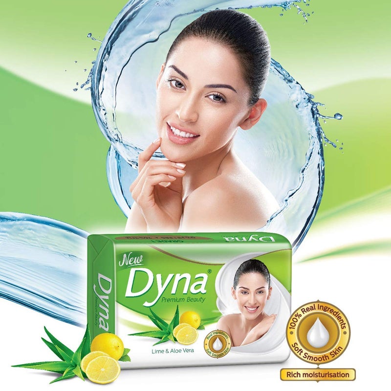 Dyna Lime Aloevera Extracts Beauty Soap 100gm x 5 Grade 1 Soap with 76 TFM - Image 3