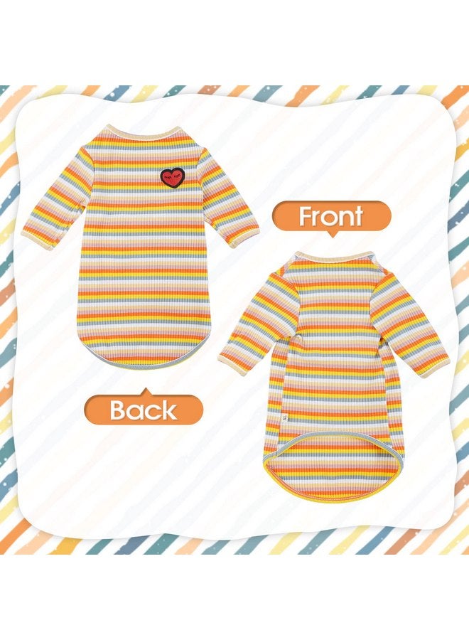 DENTRUN DENTRUN Hairless Cats Shirt Breathable Cat Daily Wear Clothes Stripe Vest Adorable Pajamas Jumpsuit Soft & Skin-Friendly - Image 2