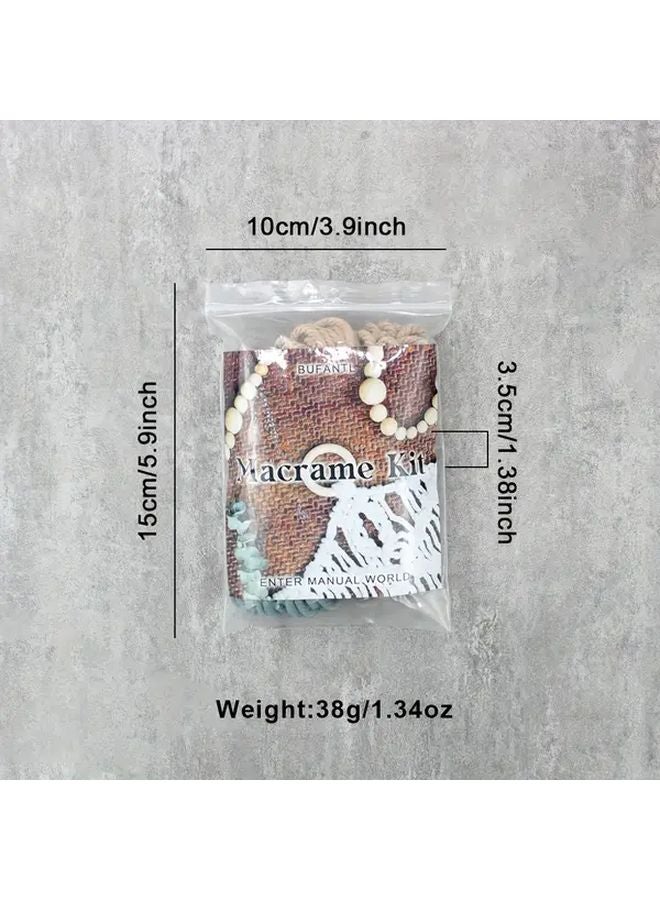 Macrame Coaster DIY Kit Caramel Y12 Natural N01 Round Pattern Beginner Tutorial - Image 3