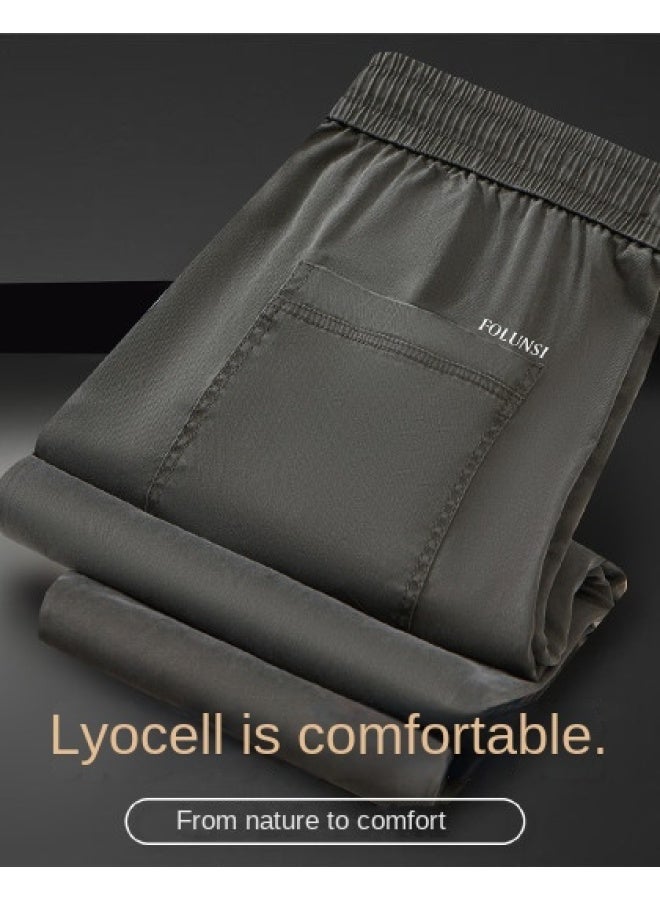 FOLUNSI With Lyocell】men's Elastic Waist Straight Leg Pants - Versatile Casual Trousers For Work & Leisure - Image 1