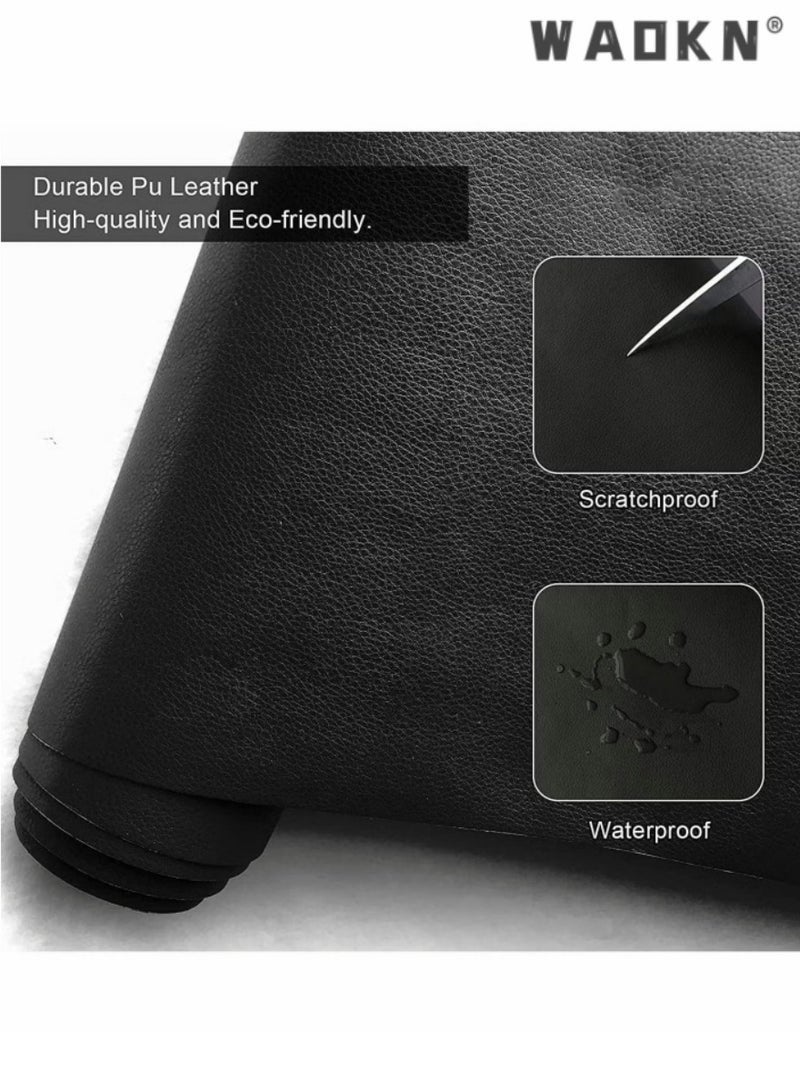 كيلا شريط لاصق ذاتي اللصق لإصلاح الجلد مقاس 50 × 137 سم، شريط لاصق كبير مزخرف يدويًا بنمط الليتشي لإصلاح الأرائك والأحذية ومقاعد السيارات وحقائب اليد والرقعة الجلدية الأخرى (أسود) - Image 4