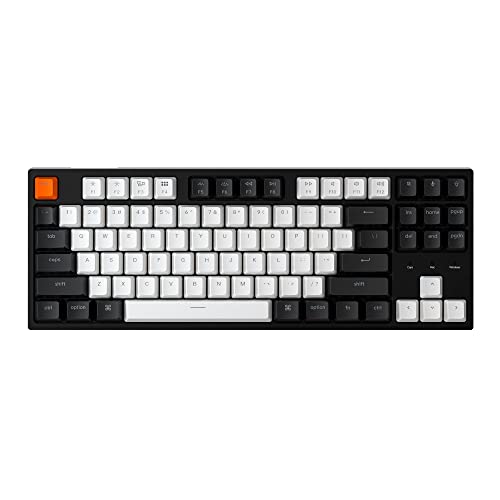 Keychron كيبورد ميكانيكي سلكي قابل للتبديل السريع من نوع Keychron C1 مع مفتاح Gateron G Pro Brown / أغطية مفاتيح ABS مطبوعة مزدوجة / إضاءة خلفية بيضاء / كابل USB Type-C، بدون لوحة أرقام 87 مفتاح لماك وويندوز - Image 1