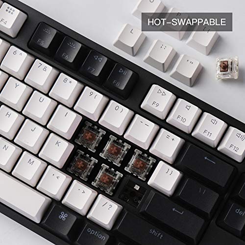 Keychron كيبورد ميكانيكي سلكي قابل للتبديل السريع من نوع Keychron C1 مع مفتاح Gateron G Pro Brown / أغطية مفاتيح ABS مطبوعة مزدوجة / إضاءة خلفية بيضاء / كابل USB Type-C، بدون لوحة أرقام 87 مفتاح لماك وويندوز - Image 2