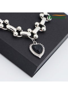 Breeze 2-piece set of women's niche black diamond punk style choker necklace  - Image 5
