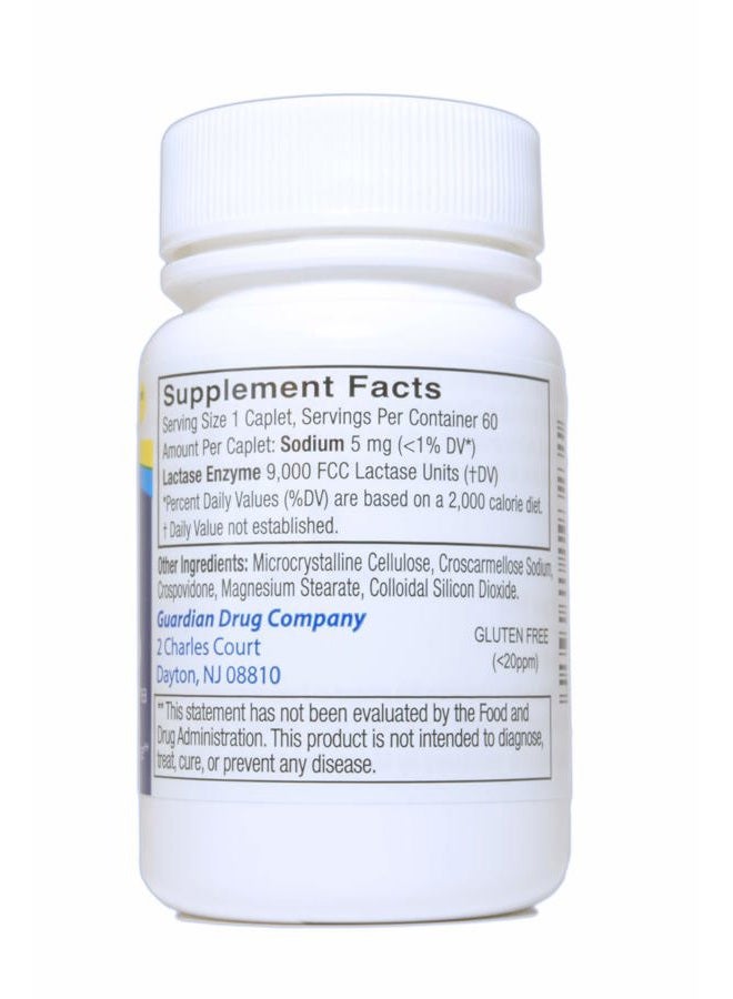 GUARDIAN Dairy Relief Fast Acting Caplets, 9000 FCC, Lactose Intolerance Pills, Lactase Enzyme (360CT (Bottles)) - Image 2