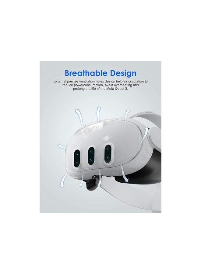 Green Tiger Compatible with Meta Quest 3 Accessories, Protective Shell Cover for Oculus Quest 3, VR Accessories Included Transparent Shell Cover, Lens Tempered Film, Lens Cover, Joystick Caps - Image 3