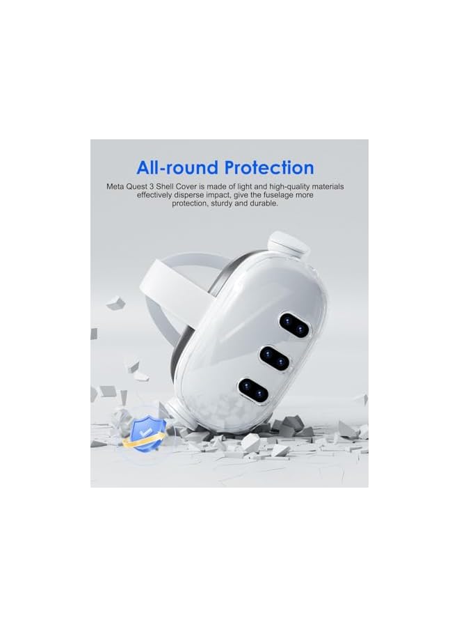 Green Tiger Compatible with Meta Quest 3 Accessories, Protective Shell Cover for Oculus Quest 3, VR Accessories Included Transparent Shell Cover, Lens Tempered Film, Lens Cover, Joystick Caps - Image 5