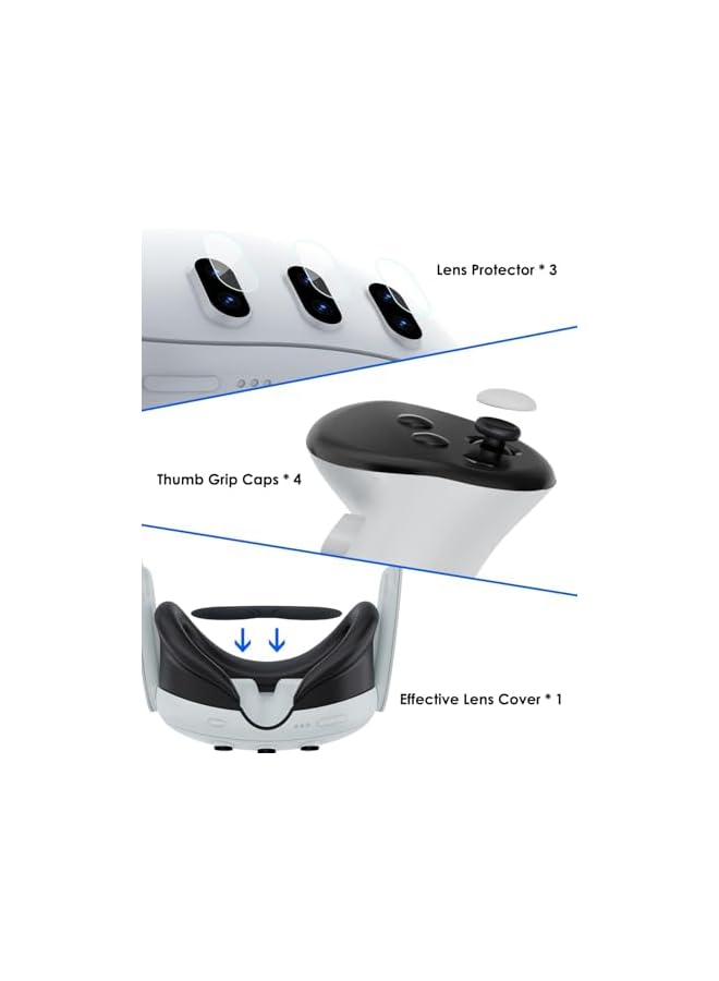 Green Tiger Compatible with Meta Quest 3 Accessories, Protective Shell Cover for Oculus Quest 3, VR Accessories Included Transparent Shell Cover, Lens Tempered Film, Lens Cover, Joystick Caps - Image 4