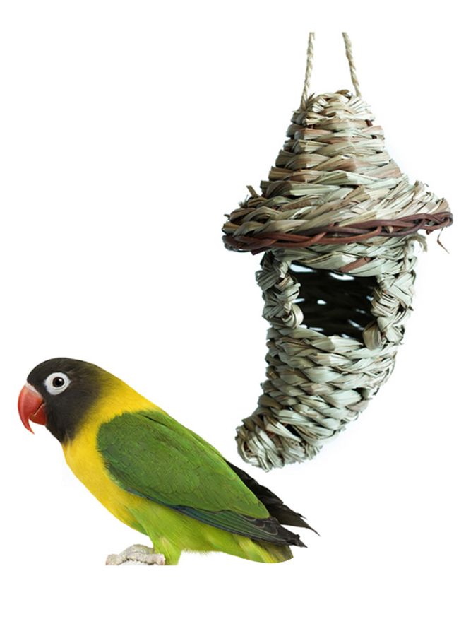 Generic Bird Nest Hut Cage Hanging Birdhouses For Resting Place Brown 9.44 x 5.11inch - Image 2