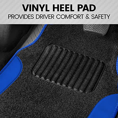 BDK PolyPro Blue Car Seat Covers Full Set with 4-Piece Car Floor Mats - Two-Tone Seat Covers for Cars with Carpet, Interior Covers for Auto Truck Van SUV - Image 5