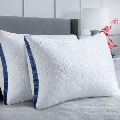Slybear Pillows Standard Size Set of 2 Cooling Hotel Luxury Bed Pillows for Sleeping 2 Pack, Supportive Breathable Down Alternative Gusset Standard Pillow for Back Stomach or Side Sleepers - Image 1
