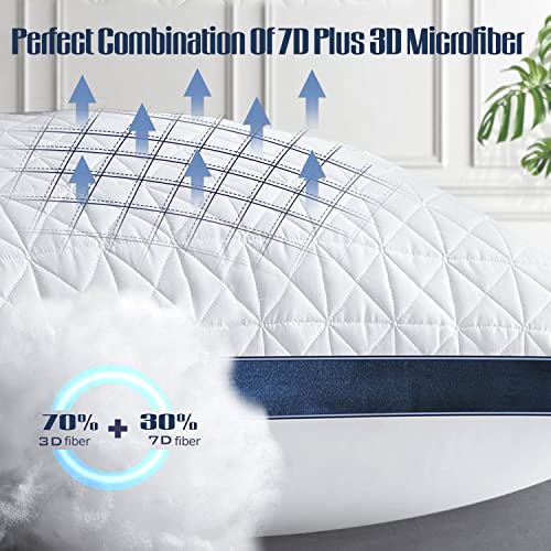 Slybear Pillows Standard Size Set of 2 Cooling Hotel Luxury Bed Pillows for Sleeping 2 Pack, Supportive Breathable Down Alternative Gusset Standard Pillow for Back Stomach or Side Sleepers - Image 2