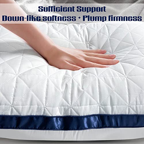Slybear Pillows Standard Size Set of 2 Cooling Hotel Luxury Bed Pillows for Sleeping 2 Pack, Supportive Breathable Down Alternative Gusset Standard Pillow for Back Stomach or Side Sleepers - Image 3
