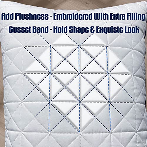 Slybear Pillows Standard Size Set of 2 Cooling Hotel Luxury Bed Pillows for Sleeping 2 Pack, Supportive Breathable Down Alternative Gusset Standard Pillow for Back Stomach or Side Sleepers - Image 4
