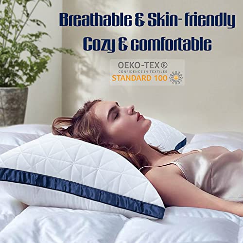 Slybear Pillows Standard Size Set of 2 Cooling Hotel Luxury Bed Pillows for Sleeping 2 Pack, Supportive Breathable Down Alternative Gusset Standard Pillow for Back Stomach or Side Sleepers - Image 5
