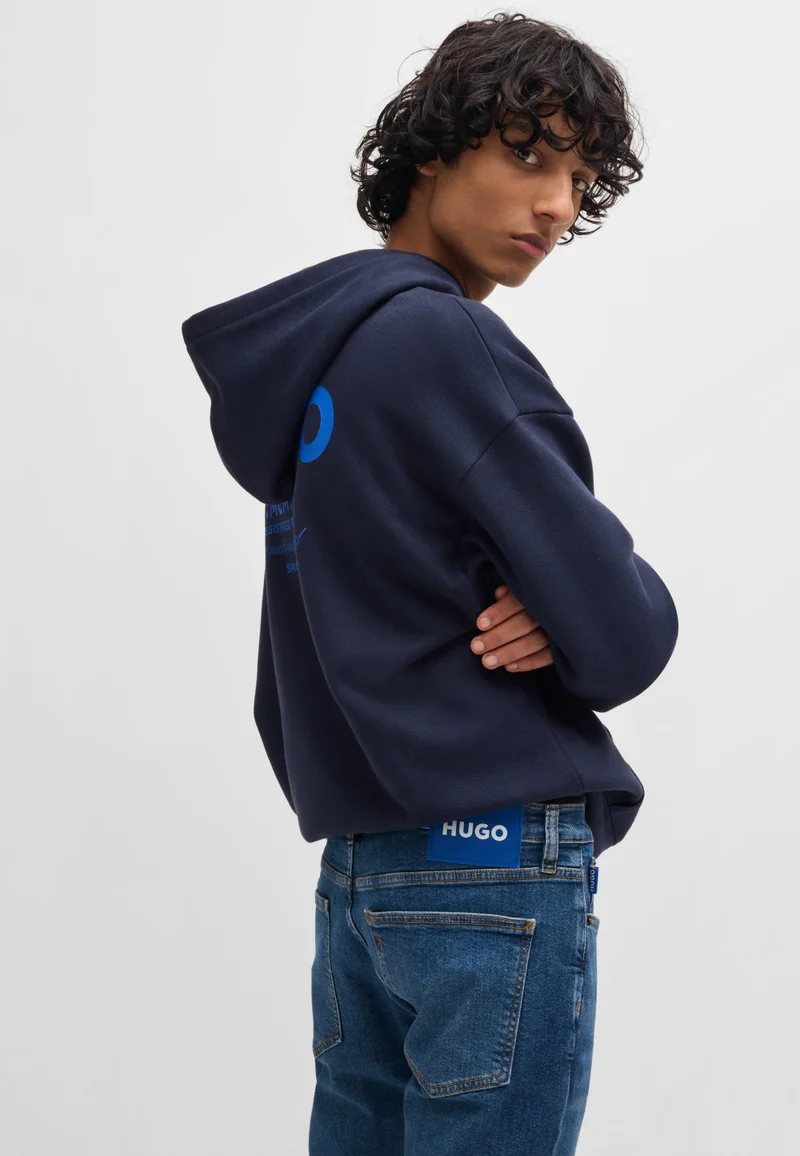 HUGO Extra-slim-fit jeans in navy stonewashed stretch denim