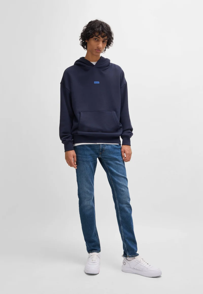HUGO Extra-slim-fit jeans in navy stonewashed stretch denim
