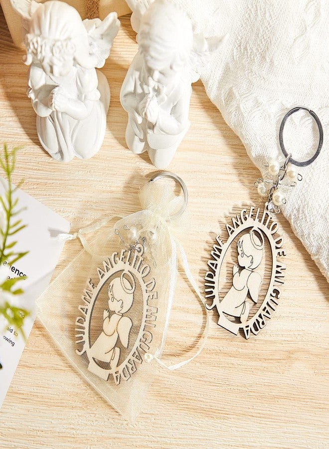 MTLEE 20 Pcs Baptism Favors Keychains Recuerdos De Bautizo Para Christening Souvenirs Keychains Christening Party Favors(Delicate Style) - Image 3
