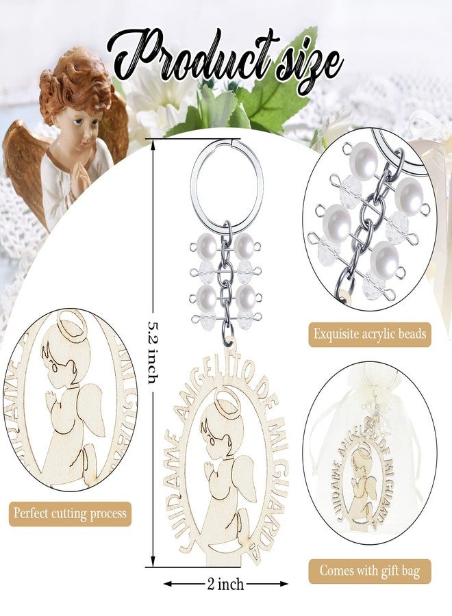 MTLEE 20 Pcs Baptism Favors Keychains Recuerdos De Bautizo Para Christening Souvenirs Keychains Christening Party Favors(Delicate Style) - Image 2