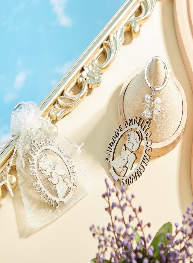 MTLEE 20 Pcs Baptism Favors Keychains Recuerdos De Bautizo Para Christening Souvenirs Keychains Christening Party Favors(Delicate Style) - Image 5