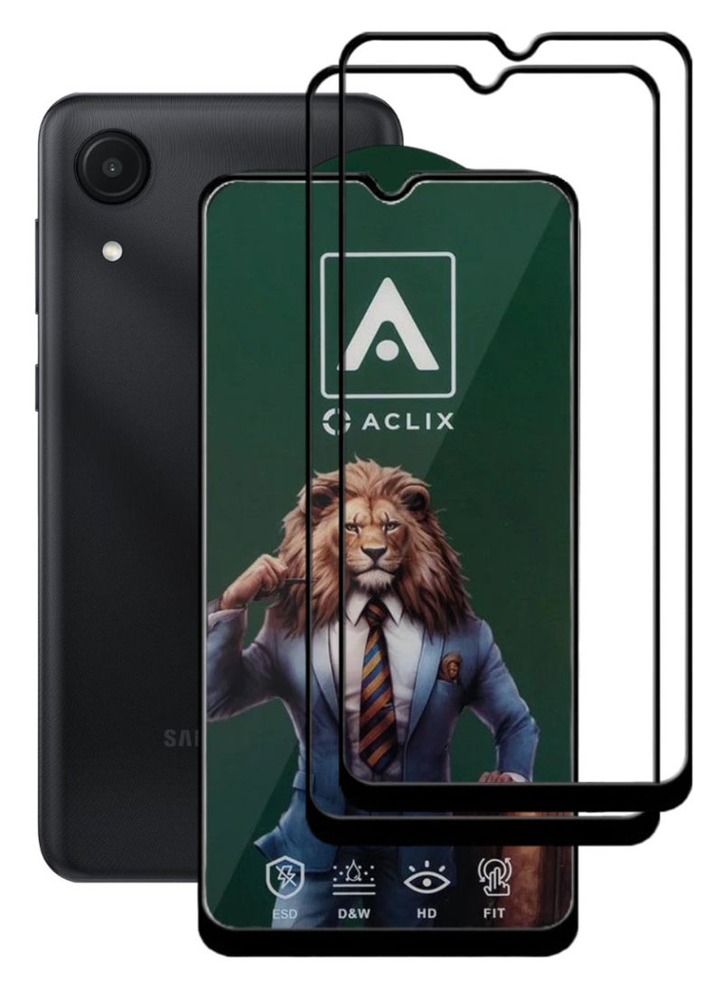 ACLIX 2 Pieces Antistatic ESD Dustproof Premium Quality High Definition Tempered Glass Screen Protector Designed For Samsung Galaxy A03 Core - Image 1
