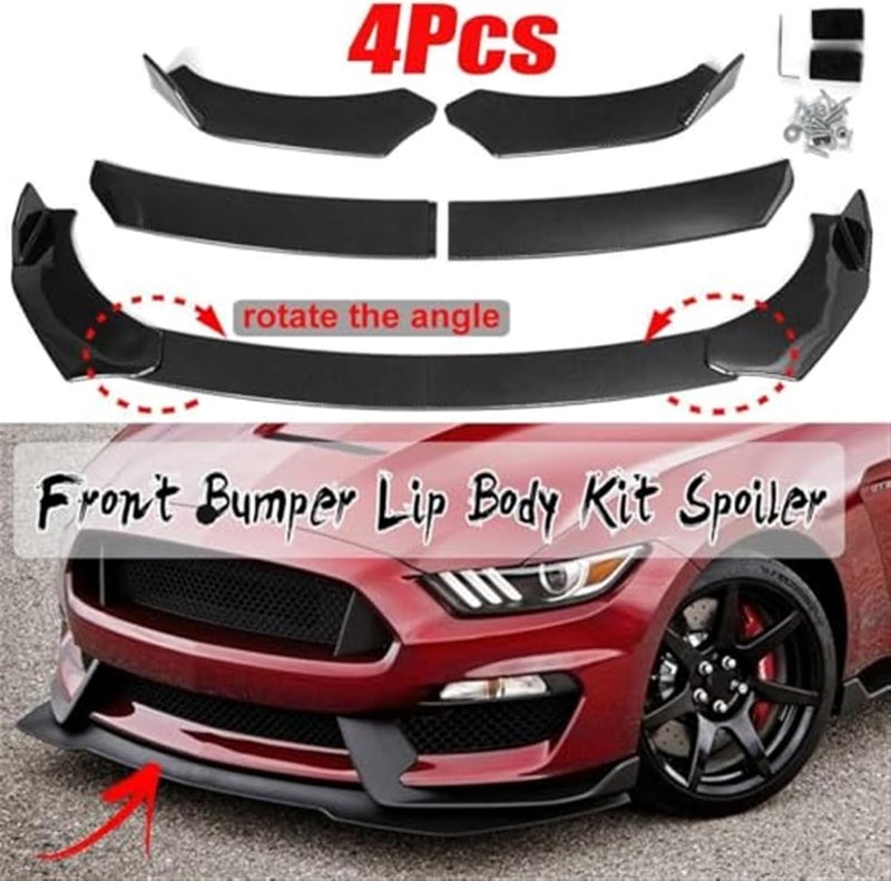 QASULER Car Front Bumper Splitter Lip Spoiler Body Kit - Image 4