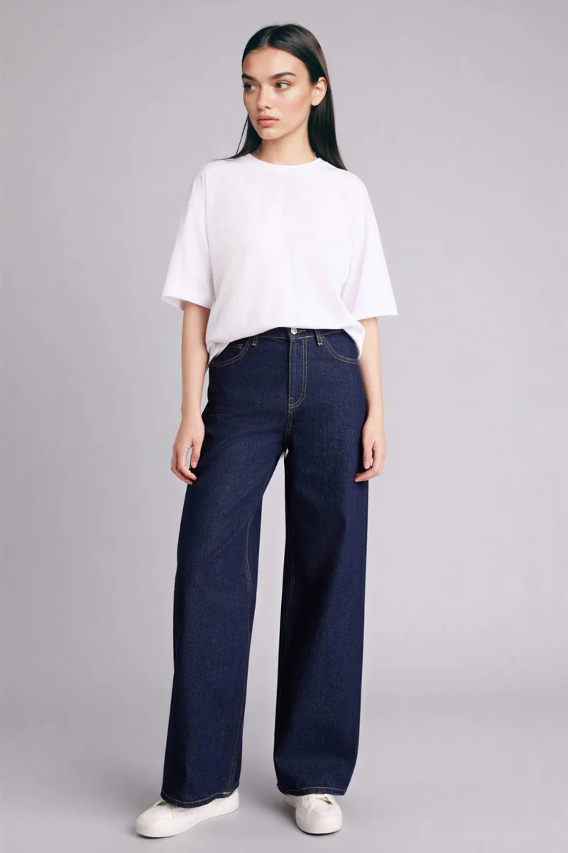 ديفاكتو Oversize Fit Crew Neck Basic Short Sleeve T-Shirt