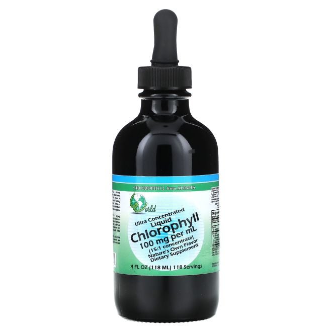World Organic Ultra Concentrated Liquid Chlorophyll 100 mg  4 fl oz (118 ml) - Image 1
